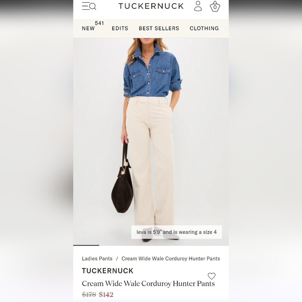 Tuckernuck Cream Wide Wale Corduroy Pants Size 6